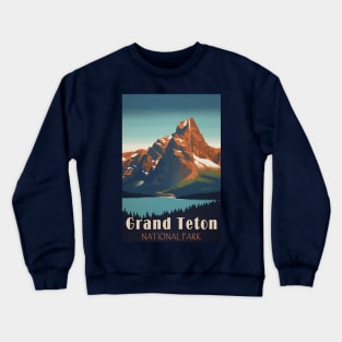 Grand Teton National Park Vintage Travel Poster Crewneck Sweatshirt